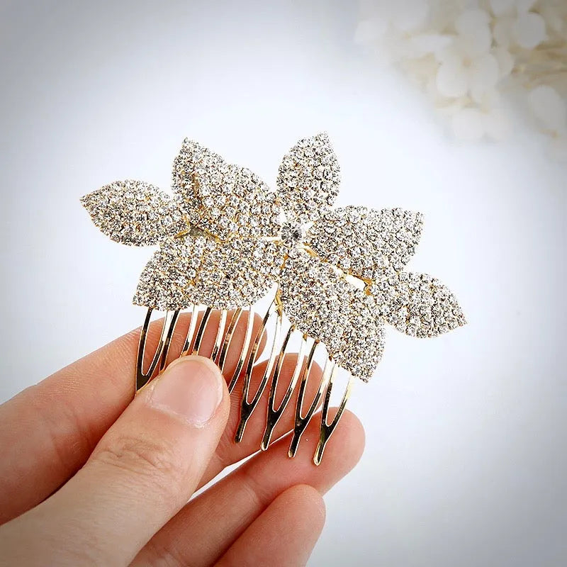 Wedding Hair Accessories - Crystal Bridal Hair Comb - Available in Yellow Gold, Rose Gold and Silver