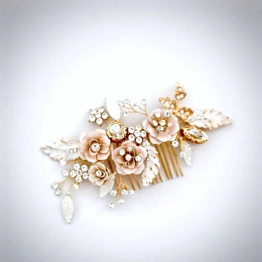 Wedding Hair Accessories - Bohemian Gold Bridal Hair Comb