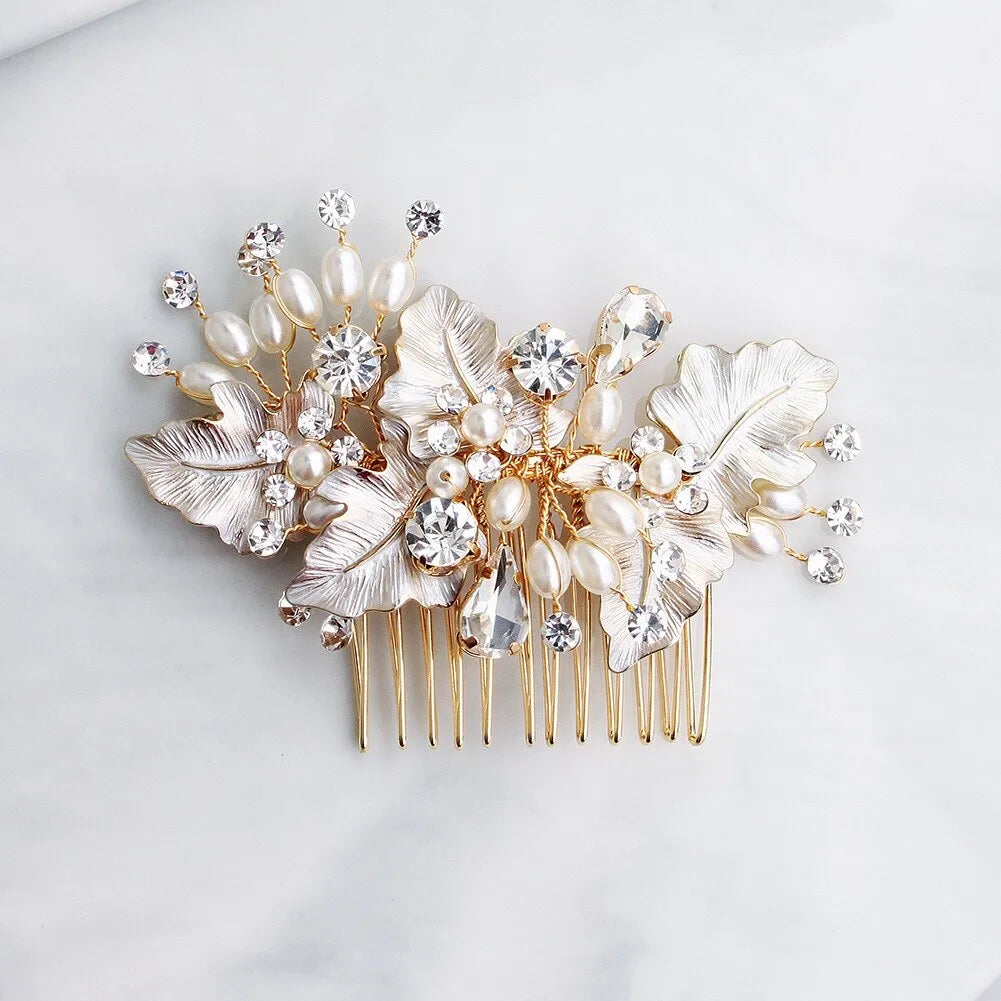 Wedding Hair Accessories - Pearl Bridal Hair Comb - Available in Silver, Yellow Gold and Rose Gold