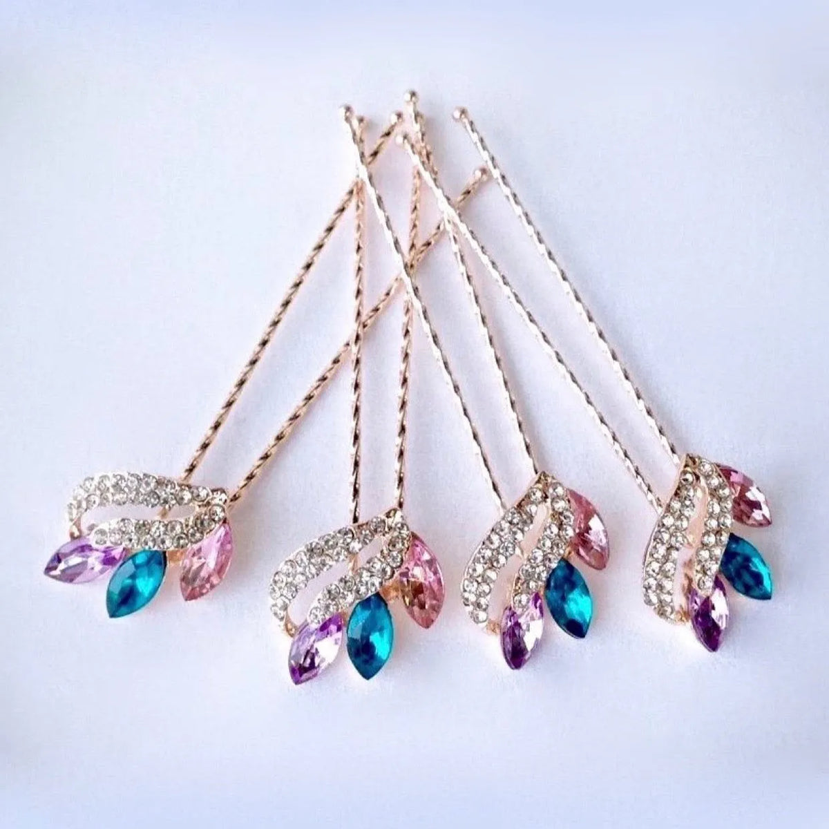 ✨️ Bundle of 3 Jeweled Hair Pins Jeweled Bobby Pins - 2 pack Multicolor/Gold – Hairitage by Mindy main image 3