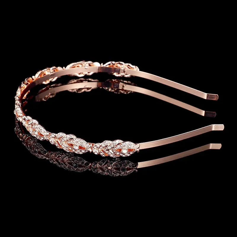 Wedding Hair Accessories - Crystal Bridal Headband - Available in Rose Gold, Silver and Yellow Gold