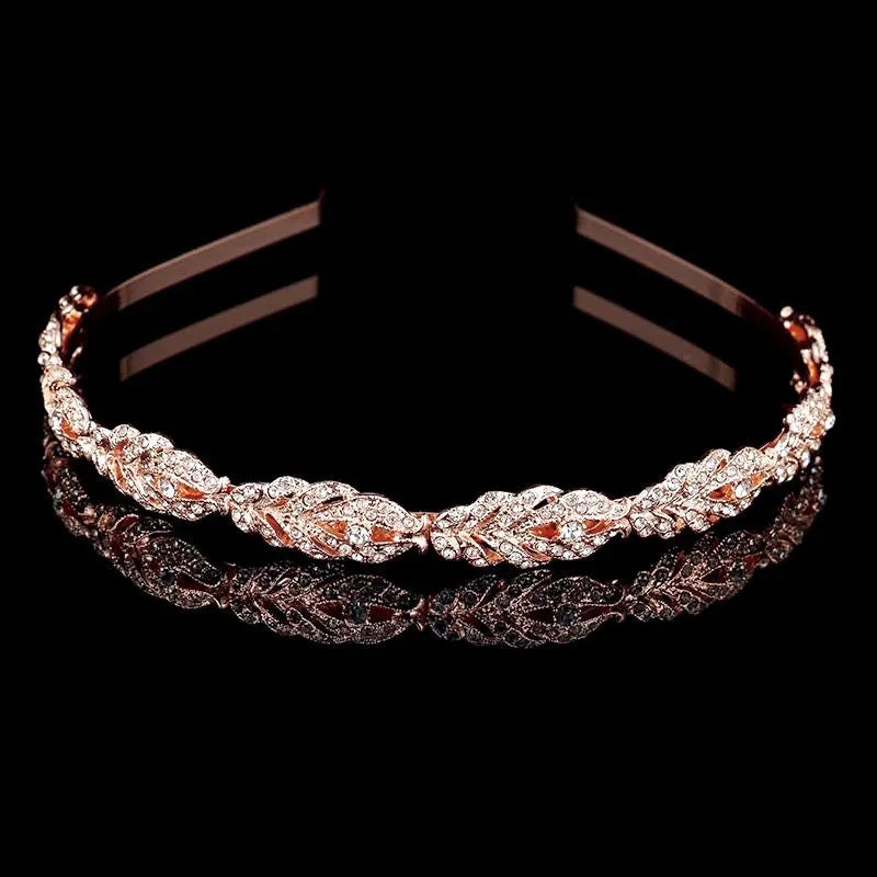 Wedding Hair Accessories - Crystal Bridal Headband - Available in Rose Gold, Silver and Yellow Gold