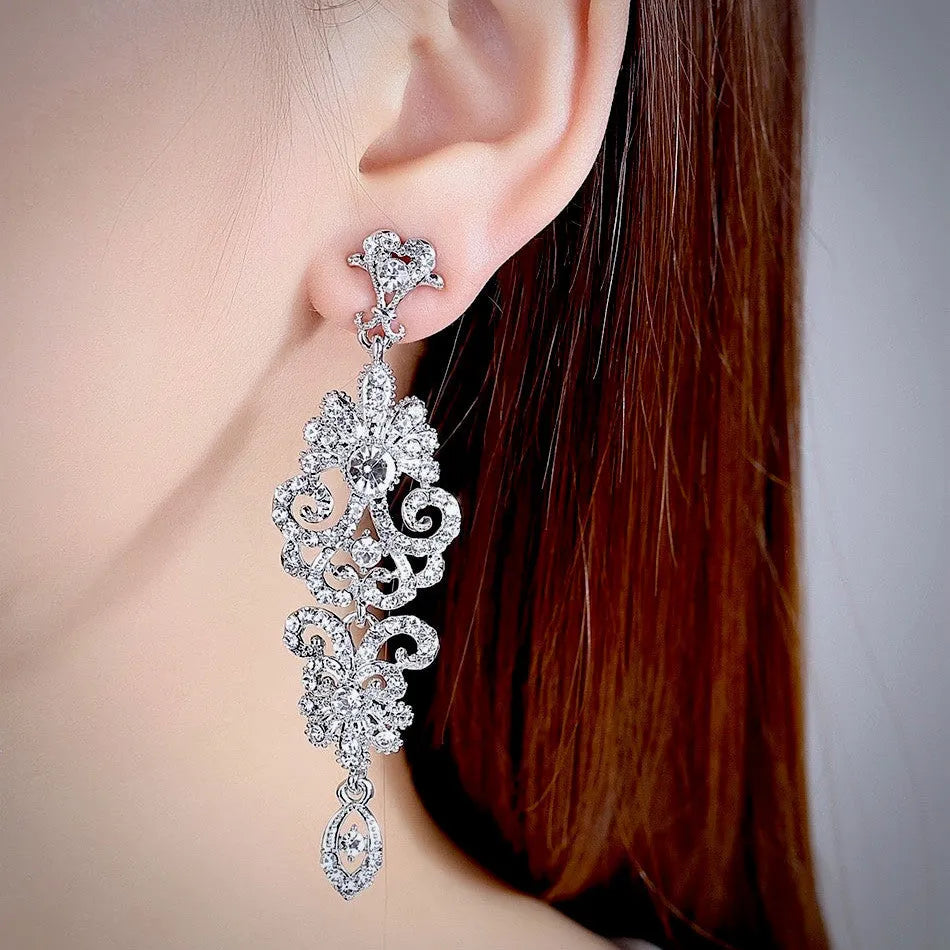 Wedding Jewelry - Rhinestone Bridal Earrings