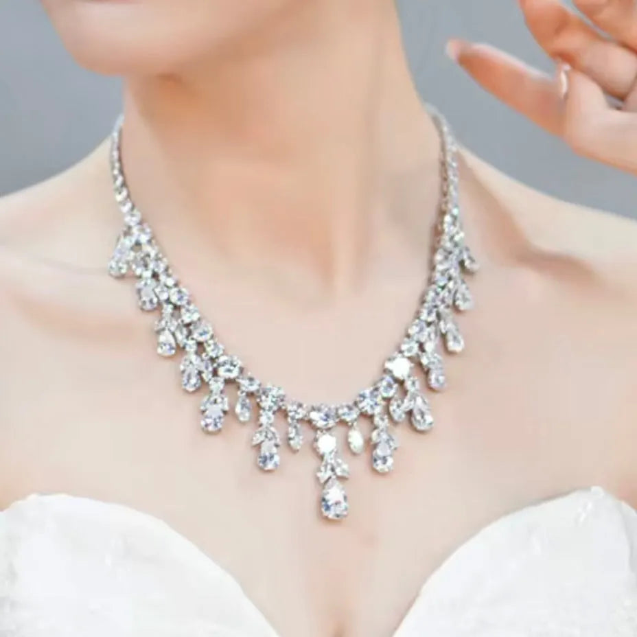 Wedding Jewelry - Luxury 3-Piece Silver CZ Bridal Jewelry Set