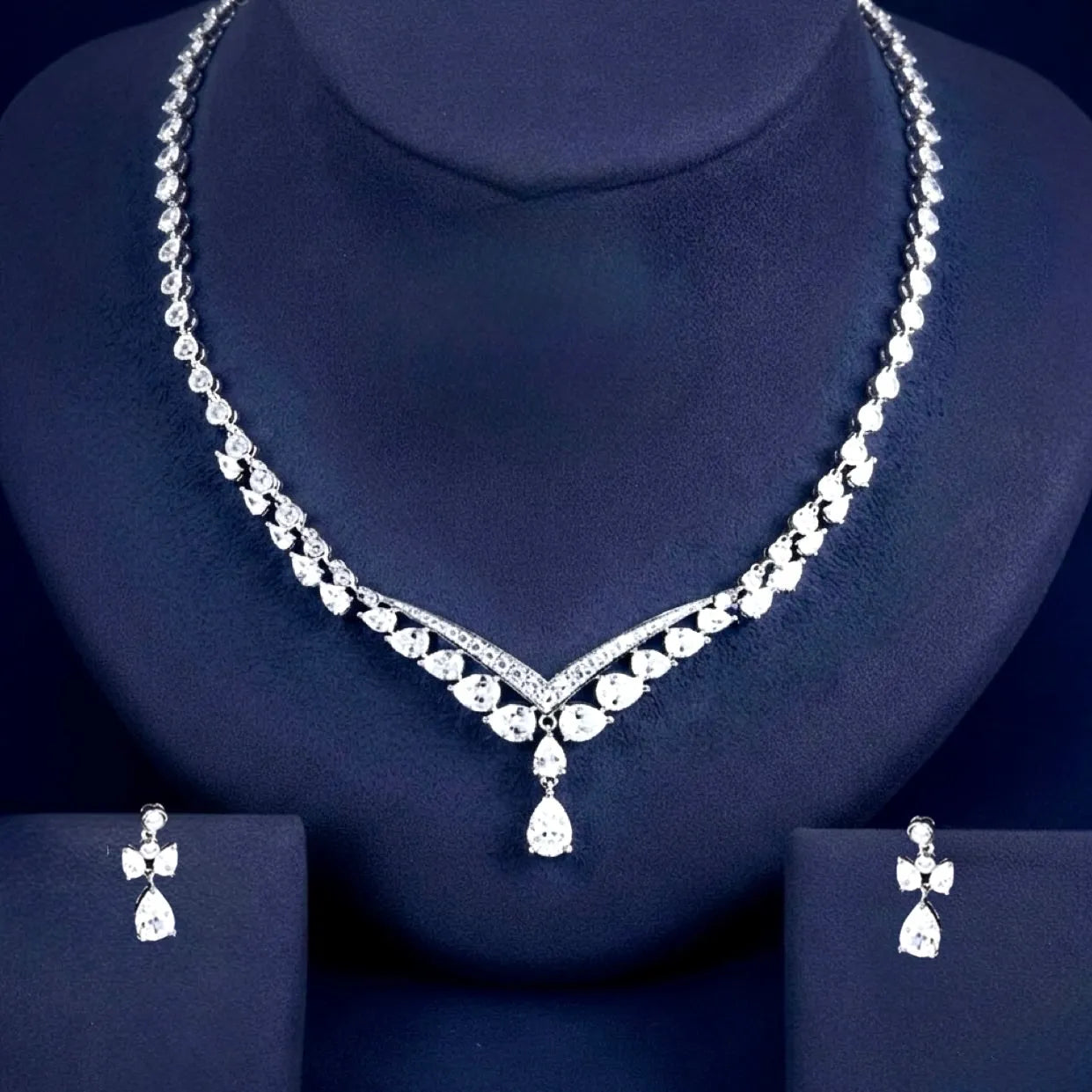 Charisse CZ Bridal Jewelry Set – Elegant Zirconia Necklace