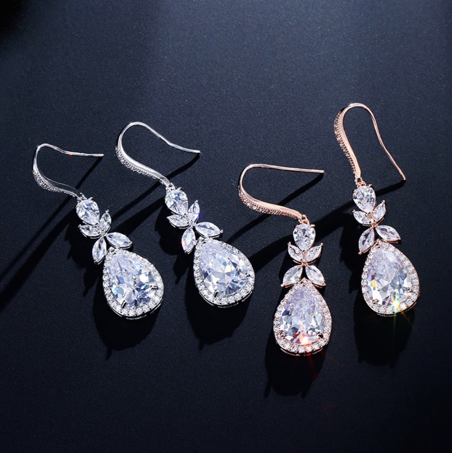 Wedding Jewelry - Cubic Zirconia Bridal Earrings