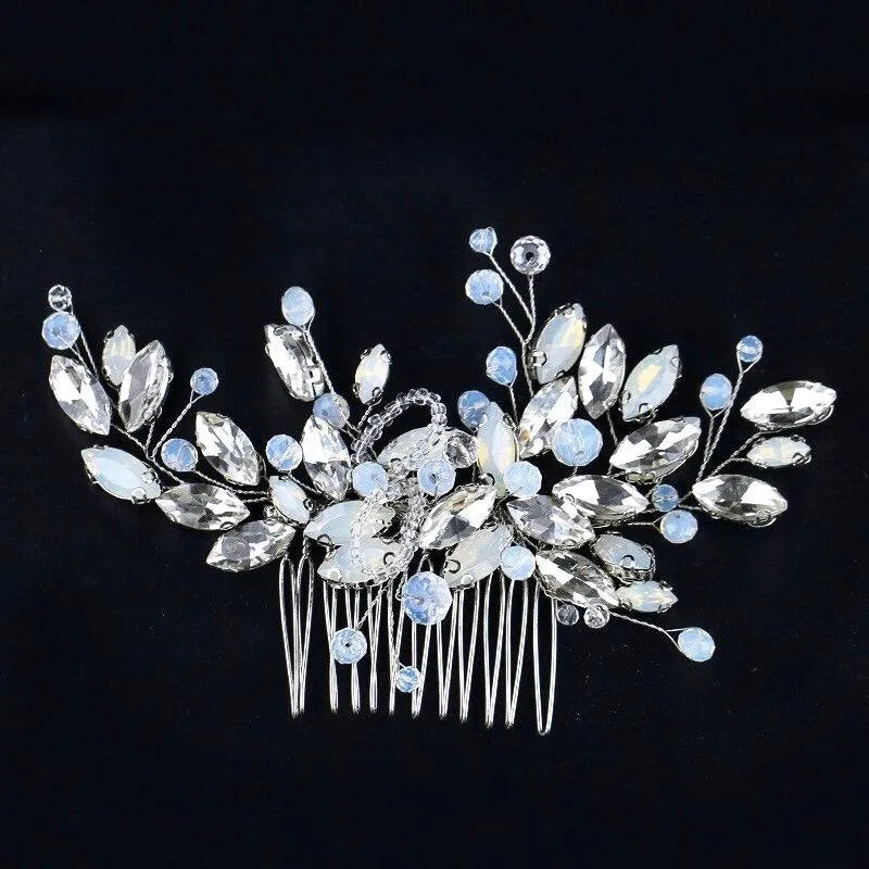 Wedding Hair Accessories -  Opal Bridal Hair Comb