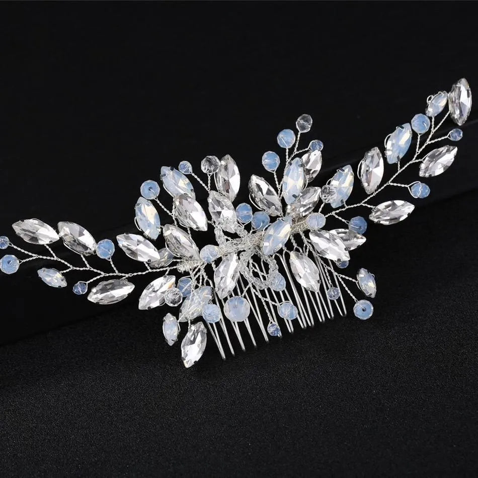 Wedding Hair Accessories -  Opal Bridal Hair Comb