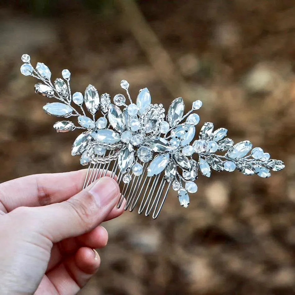 Wedding Hair Accessories -  Opal Bridal Hair Comb