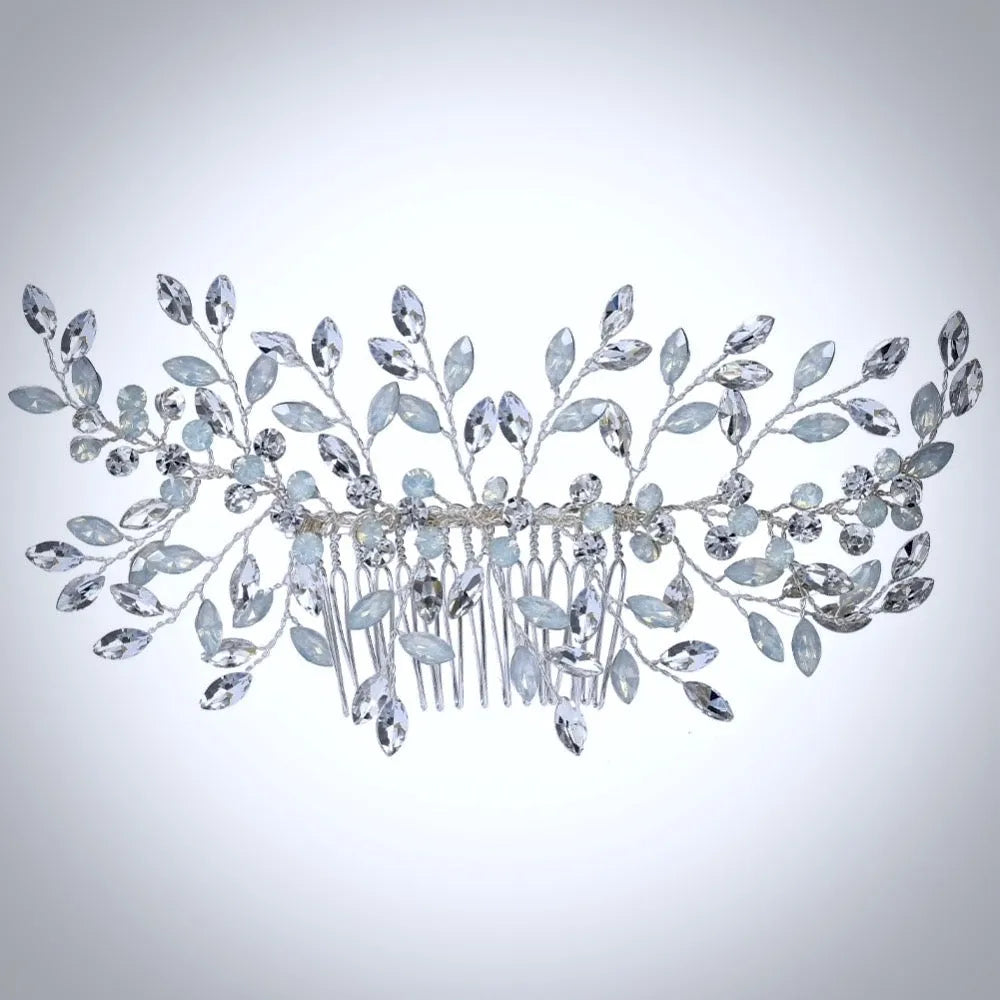 Wedding Hair Accessories -  Opal Bridal Hair Comb