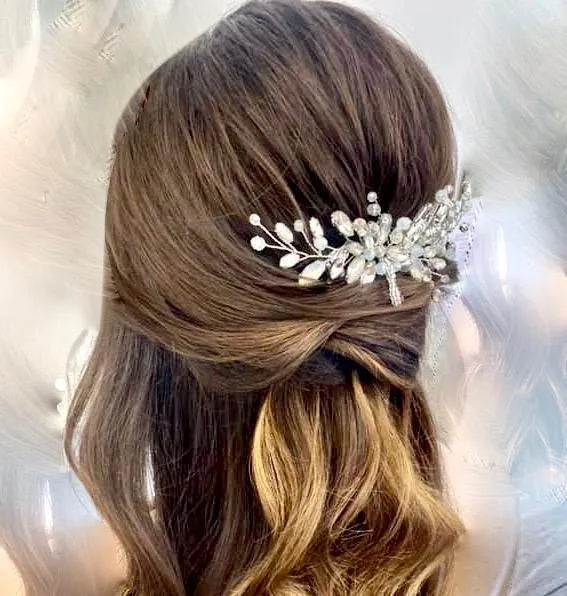 Wedding Hair Accessories -  Opal Bridal Hair Comb