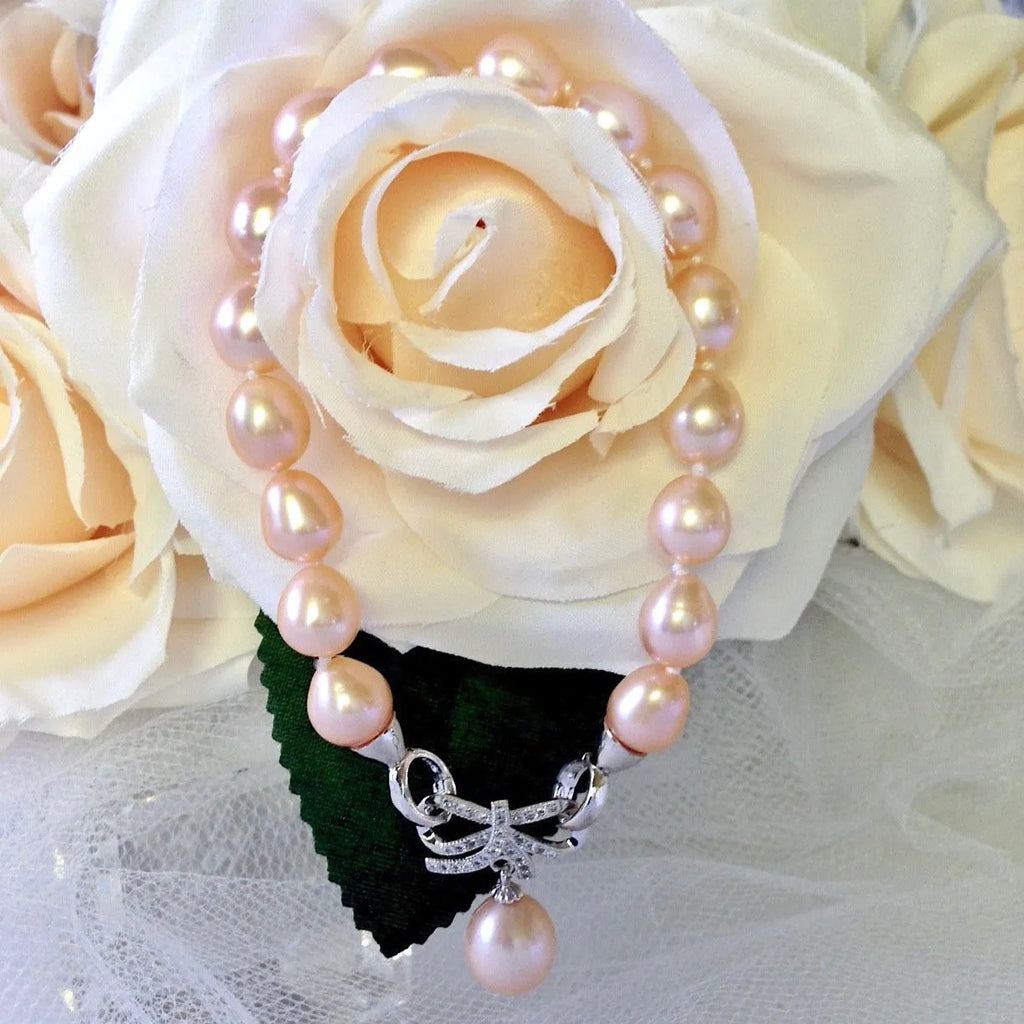 Pearl Wedding Jewelry - Sterling Silver Pearl and Cubic Zirconia Bridal Bracelet - More Colors