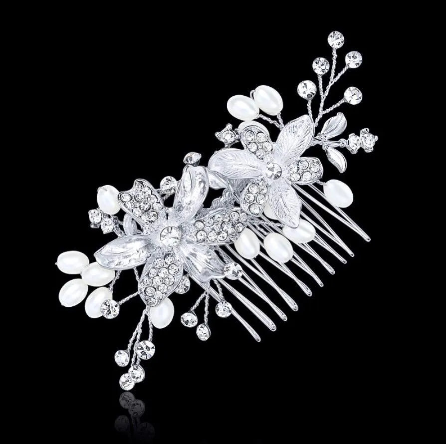 Wedding Hair Accessories - Pearl Bridal Hair Comb - Available in Silver and Rose Gold