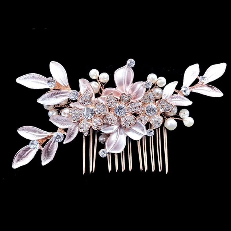 Wedding Hair Accessories - Pearl Bridal Hair Comb - Available in Silver and Rose Gold