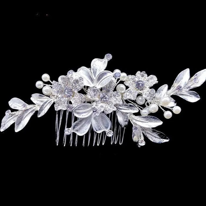 Wedding Hair Accessories - Pearl Bridal Hair Comb - Available in Silver and Rose Gold