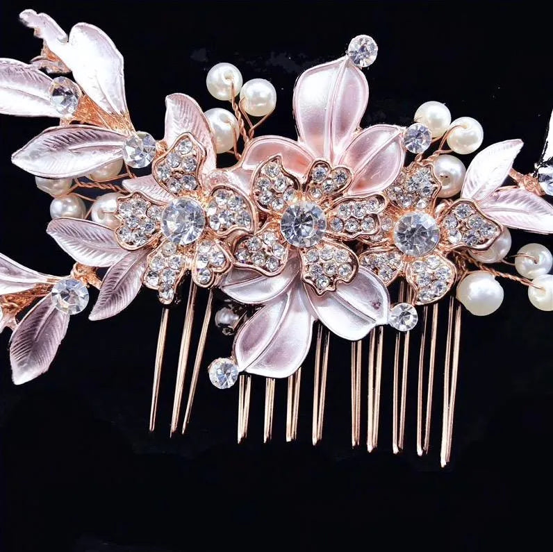 Wedding Hair Accessories - Pearl Bridal Hair Comb - Available in Silver and Rose Gold