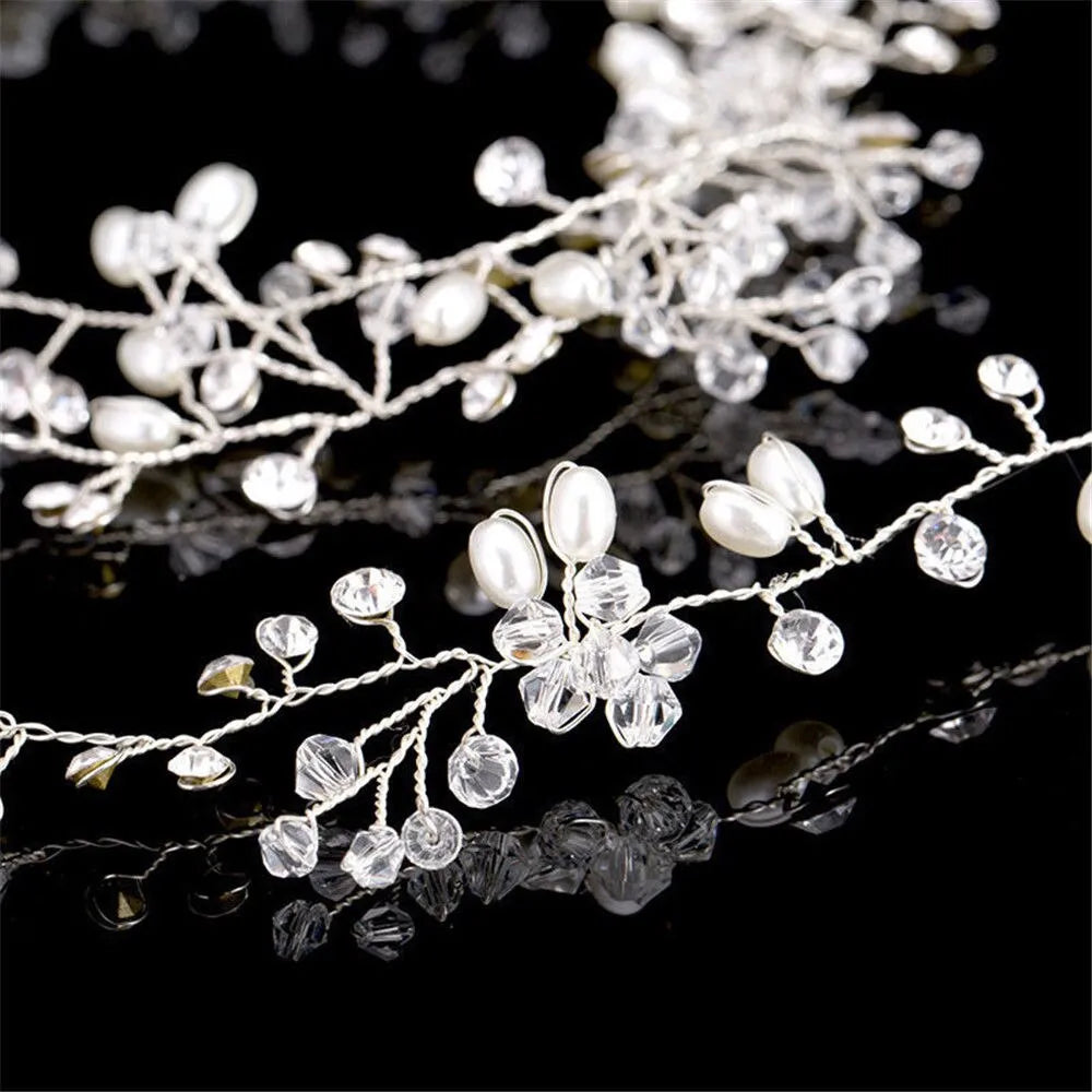 Wedding Hair Accessories - Pearl and Crystal Bridal Hair Vine - Available in Silver, Rose Gold and Yellow Gold