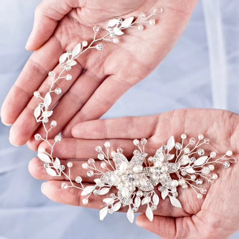 Wedding Hair Accessories - Pearl and Crystal Bridal Headband - More Colors