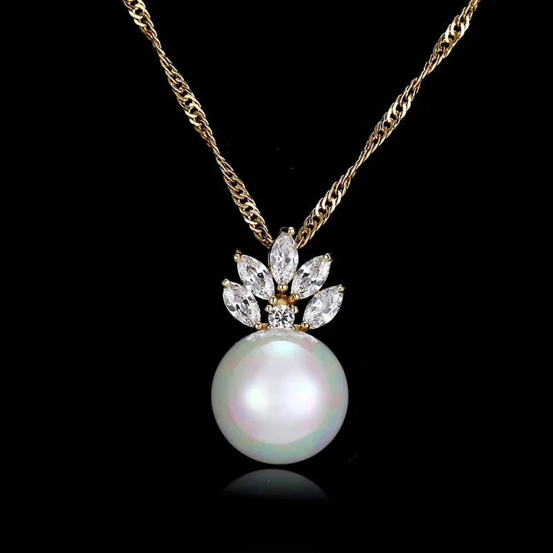 Wedding Pearl Jewelry - Pearl and Cubic Zirconia Jewelry Set