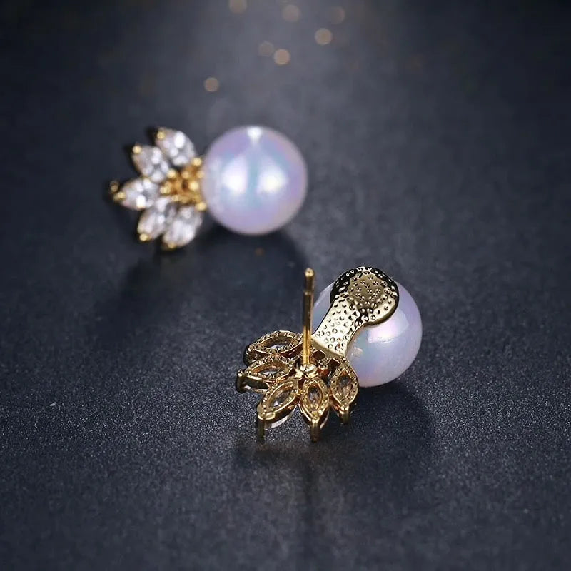 Wedding Pearl Jewelry - Pearl and Cubic Zirconia Jewelry Set