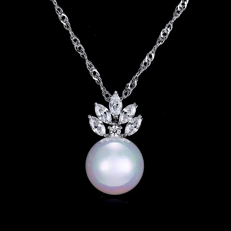 Wedding Pearl Jewelry - Pearl and Cubic Zirconia Jewelry Set
