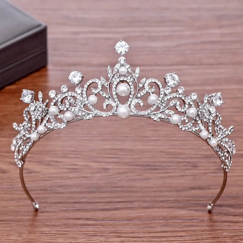 Wedding Hair Accessories - Pearl and Rhinestone Bridal Tiara