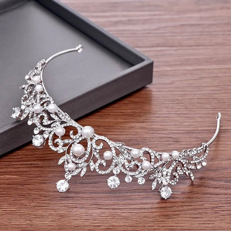 Wedding Hair Accessories - Pearl and Rhinestone Bridal Tiara
