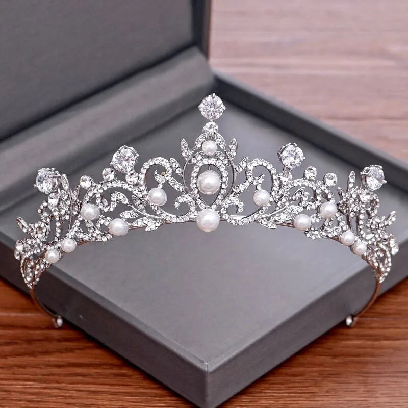 Wedding Hair Accessories - Pearl and Rhinestone Bridal Tiara