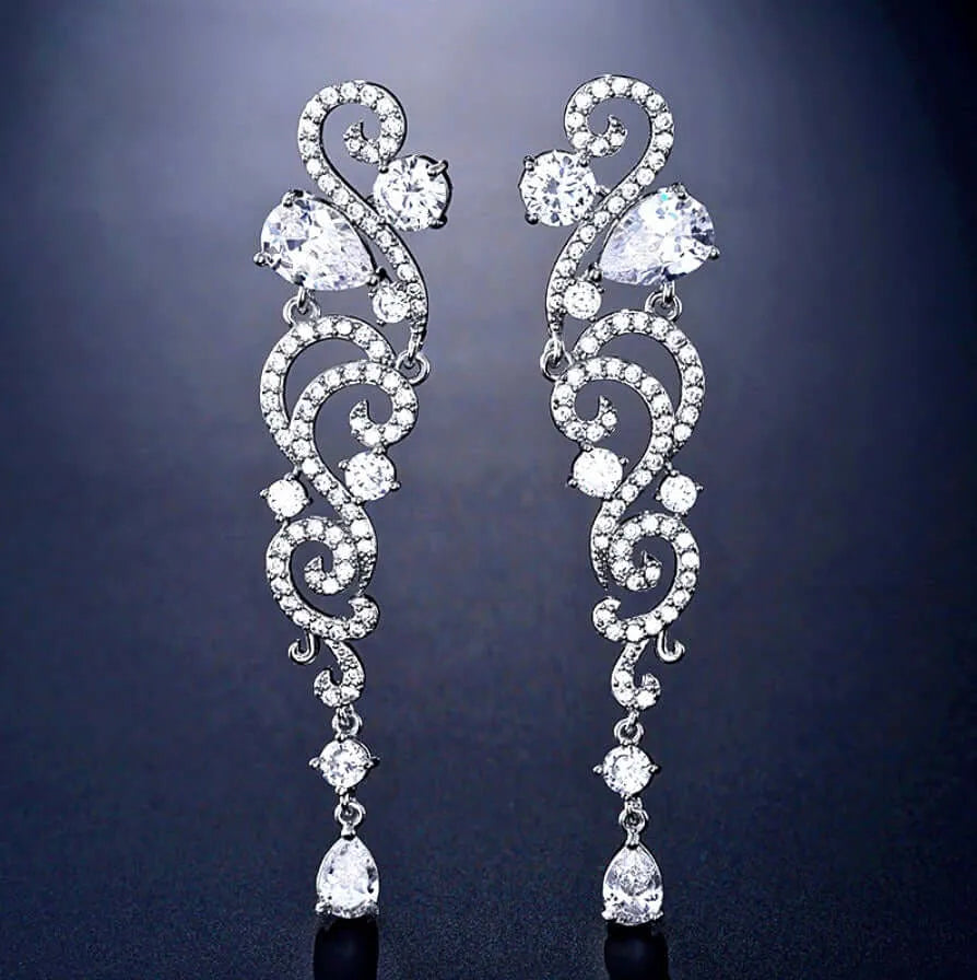 Wedding Jewelry - Cubic Zirconia Bridal Earrings