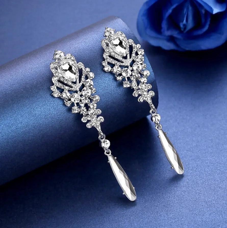 Wedding Jewelry - Rhinestone Bridal Earrings