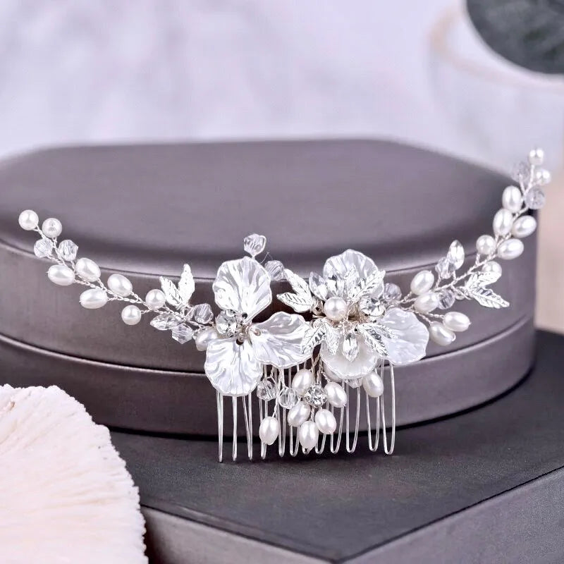 Wedding Hair Accessories - Pearl and Crystal Bridal Hair Comb - Available in Gold and Silver