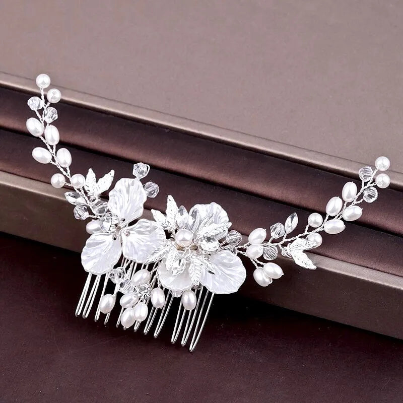 Wedding Hair Accessories - Pearl and Crystal Bridal Hair Comb - Available in Gold and Silver