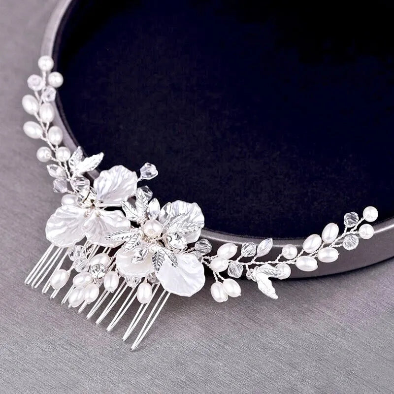 Wedding Hair Accessories - Pearl and Crystal Bridal Hair Comb - Available in Gold and Silver