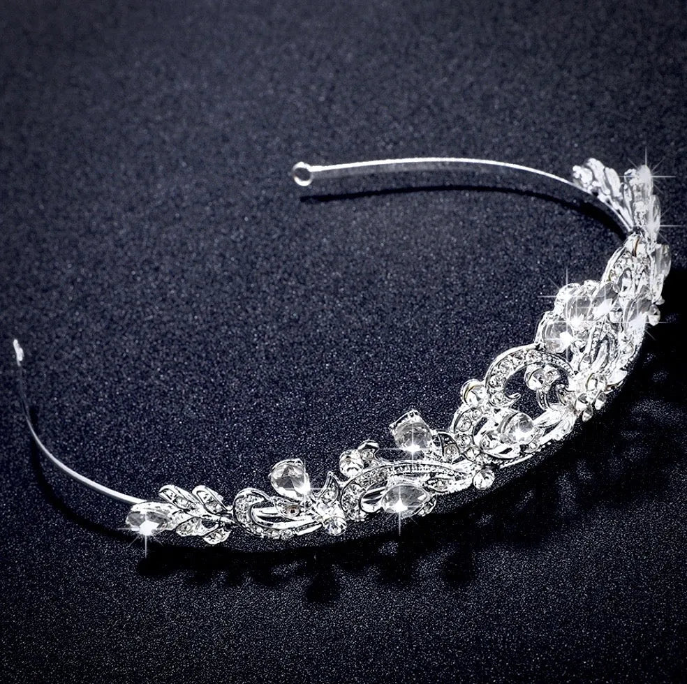 Wedding Hair Accessories - Rhinestone Bridal Tiara - Available in Silver and Yellow Gold