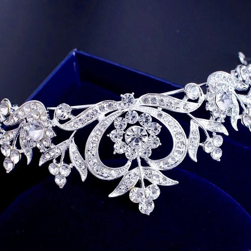 Wedding Hair Accessories - Rhinestone Bridal Tiara - Available in Silver, Yellow Gold and Rose Gold