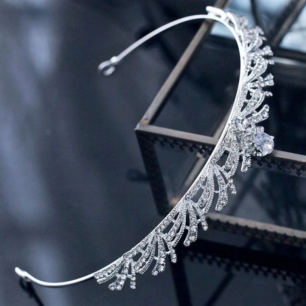 Wedding Hair Accessories - Silver Cubic Zirconia Bridal Tiara