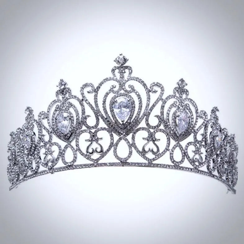 Wedding Hair Accessories - Cubic Zirconia Bridal Tiara - Available in Silver and Gold