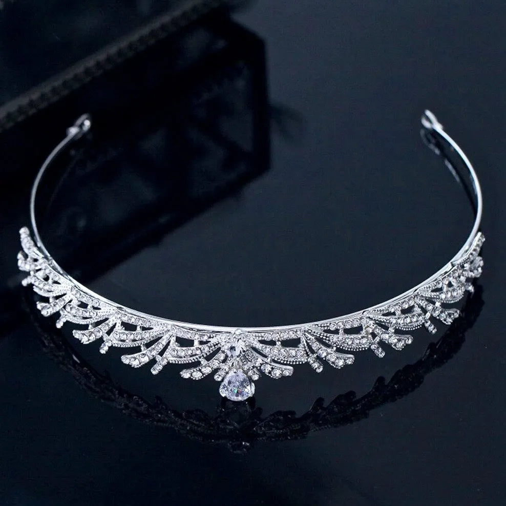 Wedding Hair Accessories - Silver Cubic Zirconia Bridal Tiara