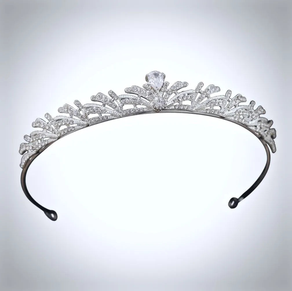 Wedding Hair Accessories - Silver Cubic Zirconia Bridal Tiara