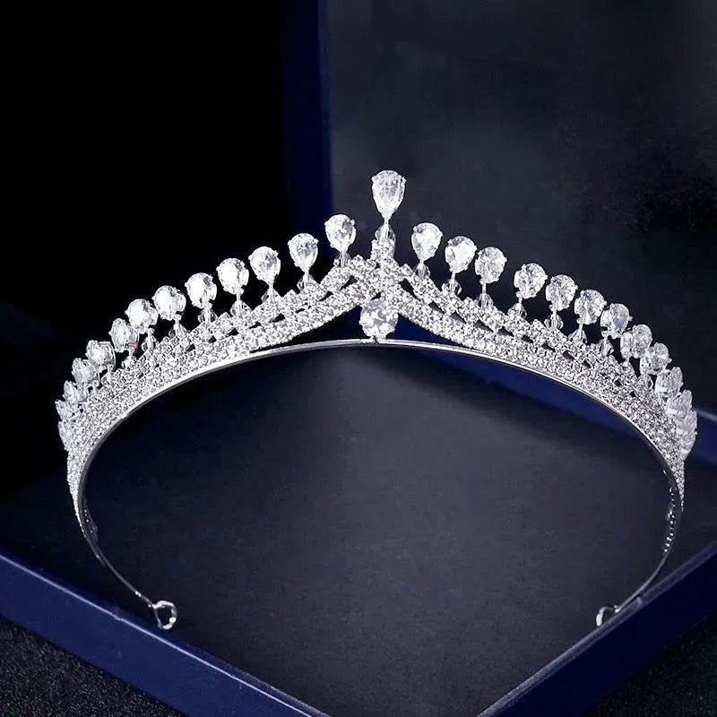 Wedding Hair Accessories - Silver Cubic Zirconia Bridal Tiara