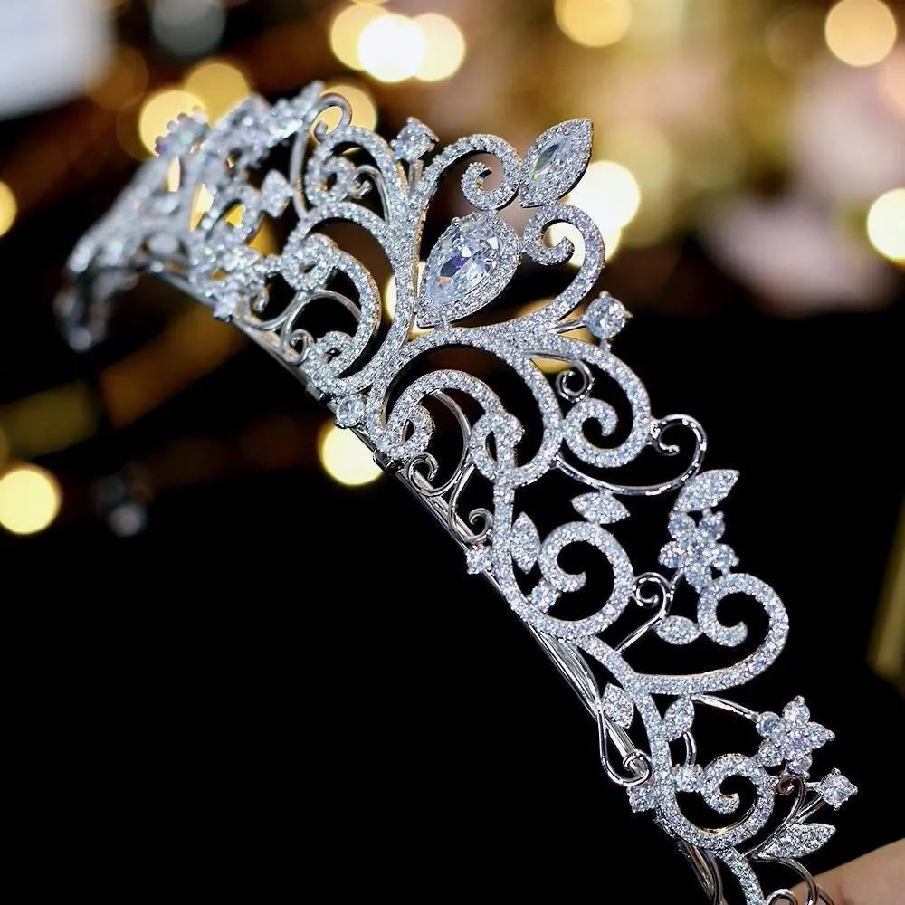 Wedding Hair Accessories - Silver Cubic Zirconia Bridal Tiara