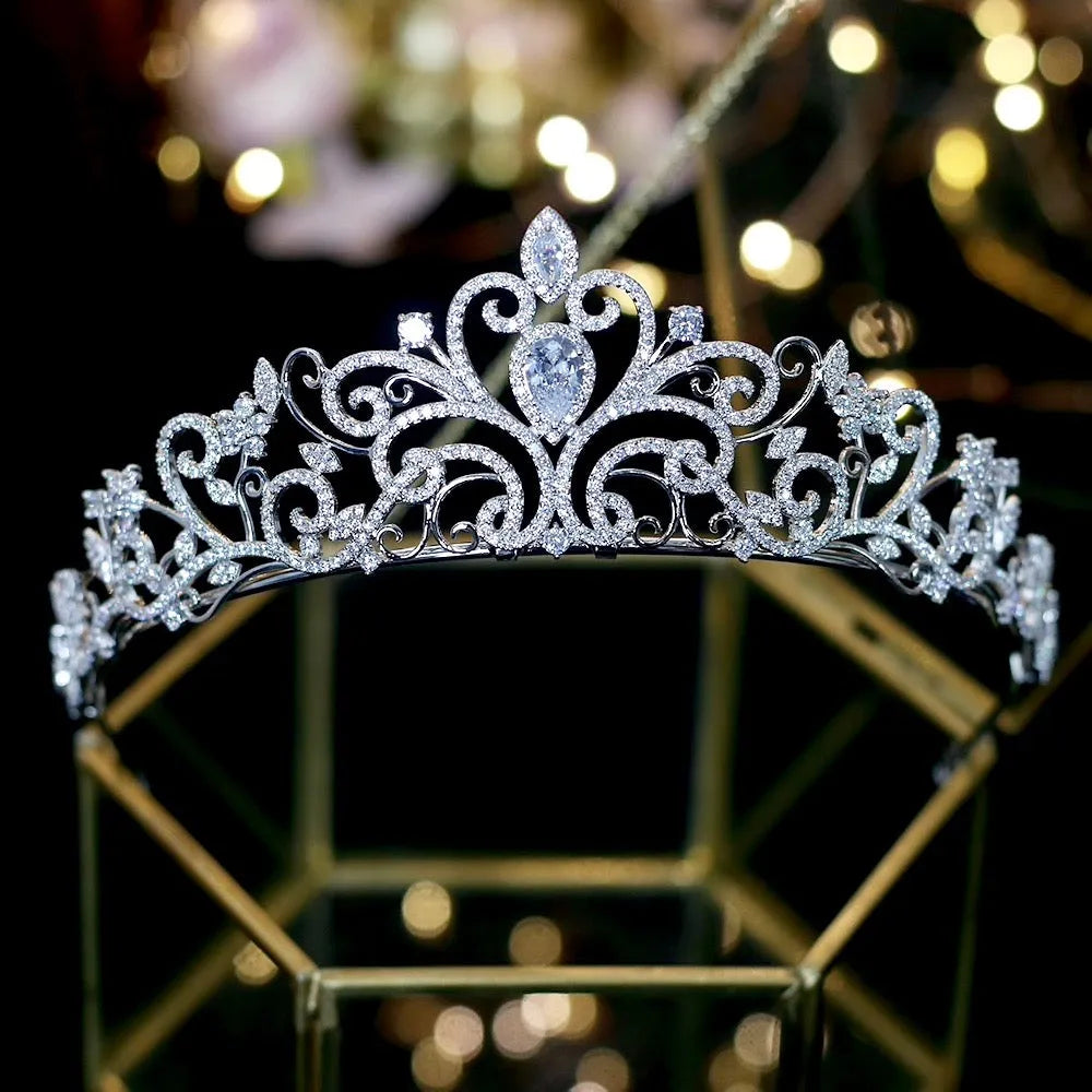 Wedding Hair Accessories - Silver Cubic Zirconia Bridal Tiara