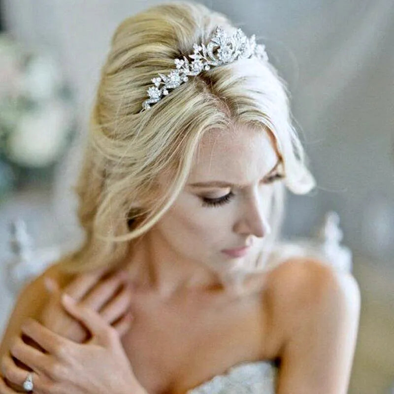 Wedding Hair Accessories - Rhinestone Bridal Tiara - Available in Silver, Yellow Gold and Rose Gold