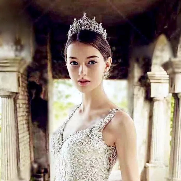 Wedding Hair Accessories - Cubic Zirconia Bridal Tiara - Available in Silver and Gold