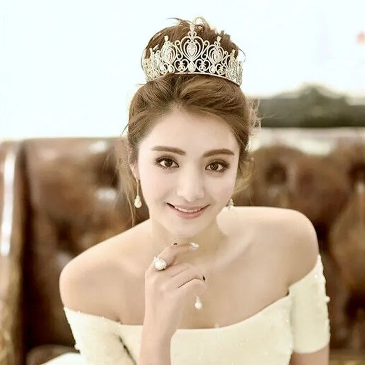 Wedding Hair Accessories - Cubic Zirconia Bridal Tiara - Available in Silver and Gold