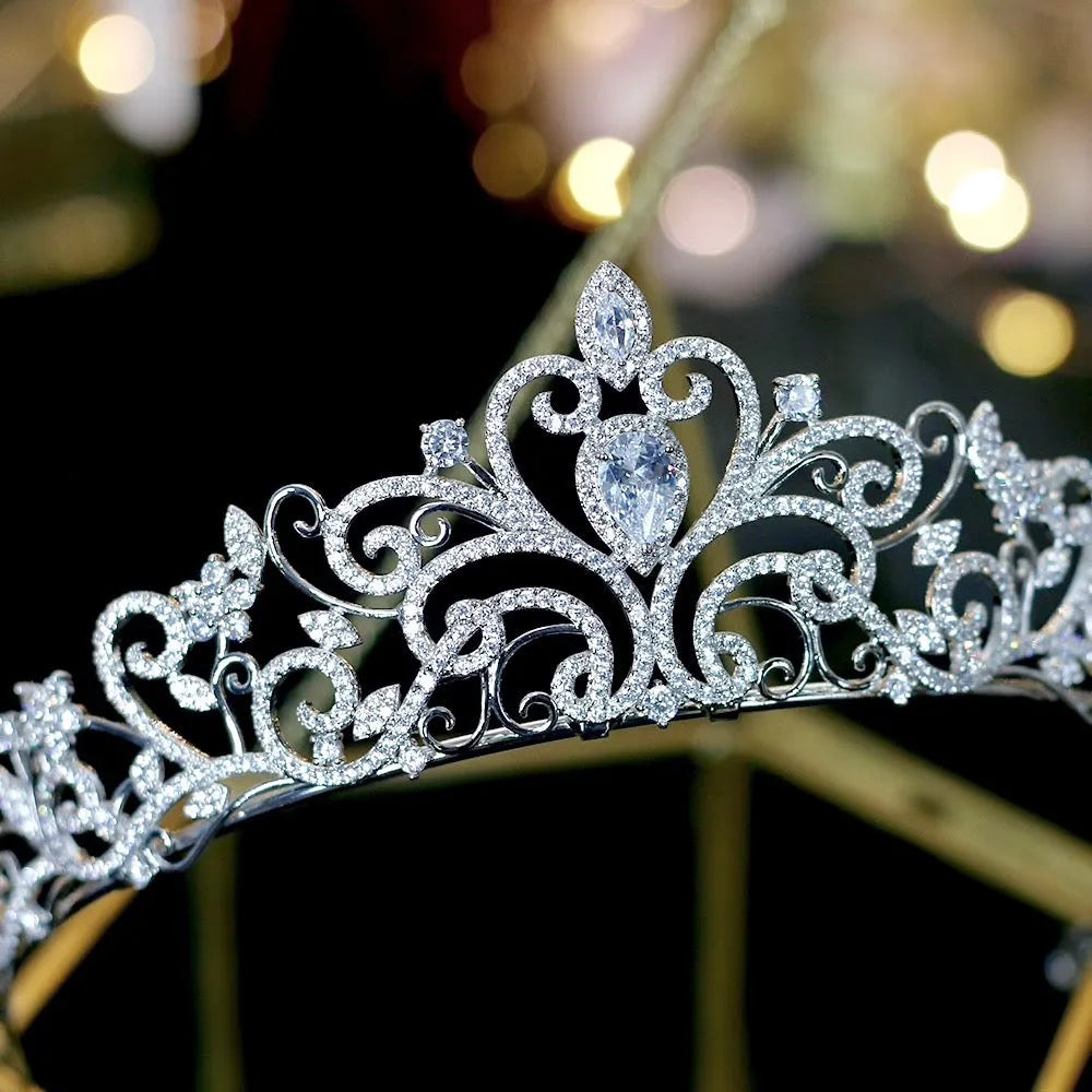 Wedding Hair Accessories - Silver Cubic Zirconia Bridal Tiara