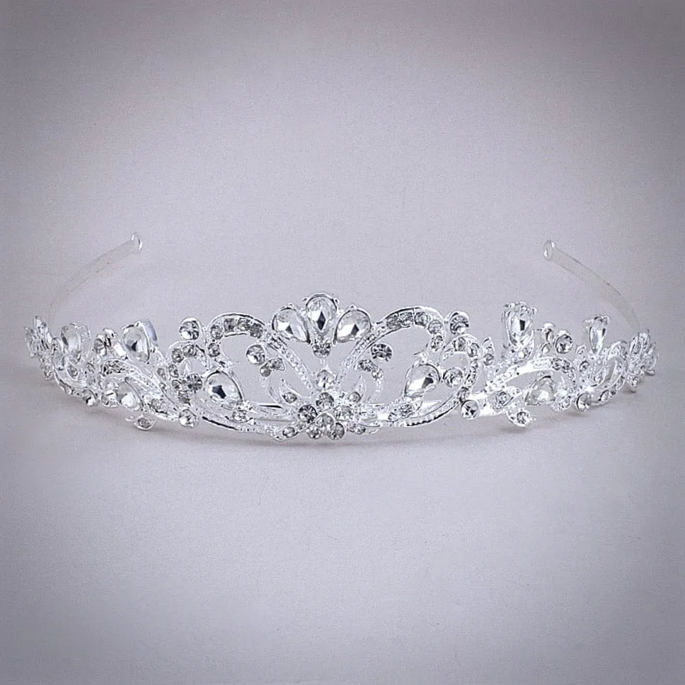 Wedding Hair Accessories - Rhinestone Bridal Tiara - Available in Silver and Yellow Gold