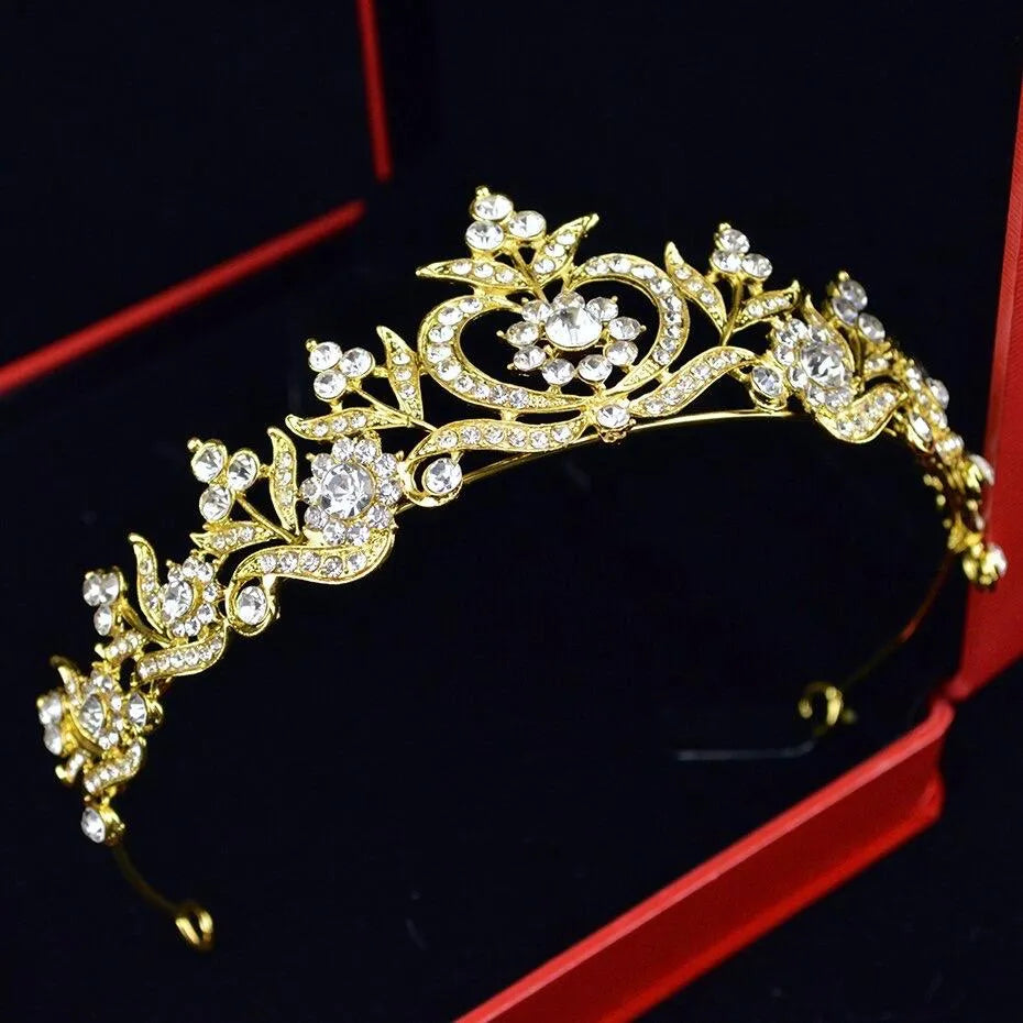 Wedding Hair Accessories - Rhinestone Bridal Tiara - Available in Silver, Yellow Gold and Rose Gold