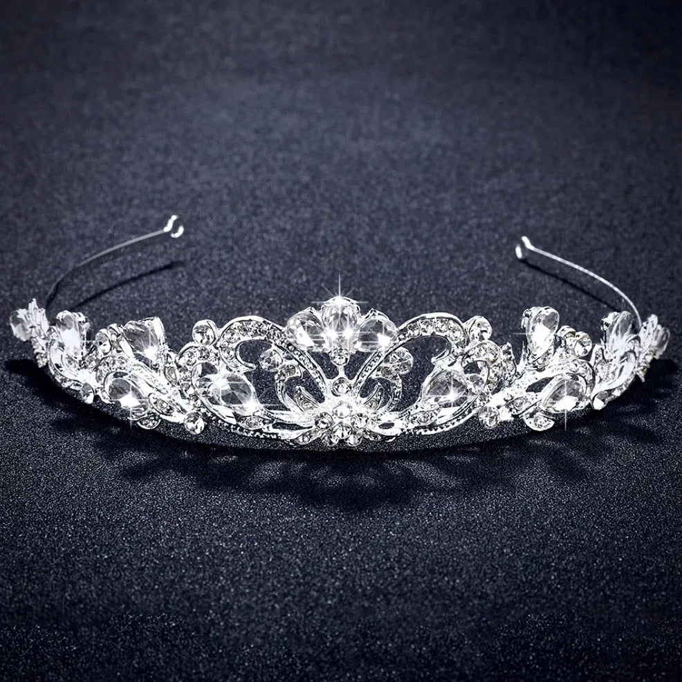 Wedding Hair Accessories - Rhinestone Bridal Tiara - Available in Silver and Yellow Gold