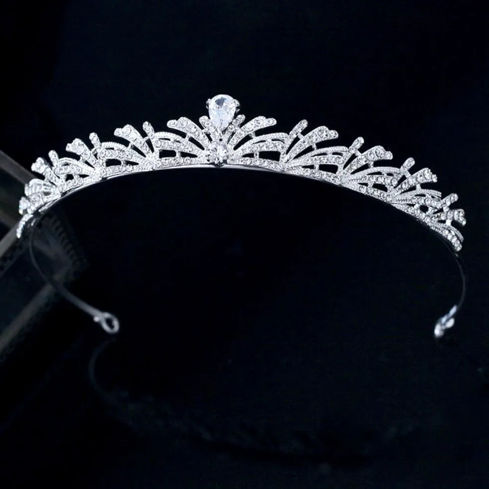 Wedding Hair Accessories - Silver Cubic Zirconia Bridal Tiara